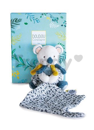 Plyšová koala na maznanie Yoca le Koala Doudou et Compagnie modrá 15 cm v darčekovom balení od 0 mes