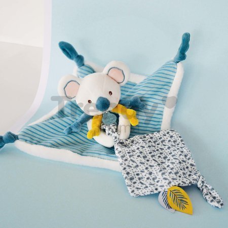 Plyšová koala na maznanie Yoca le Koala Doudou et Compagnie modrá 25 cm od 0 mes