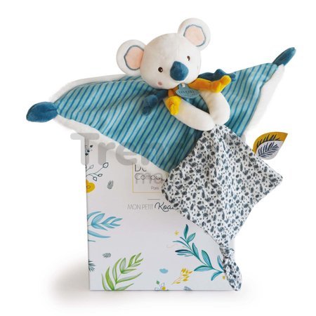 Plyšová koala na maznanie Yoca le Koala Doudou et Compagnie modrá 25 cm od 0 mes