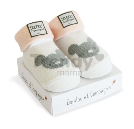 Ponožky pre bábätko Birth Socks Doudou et Compagnie ružové s jemným vzorom od 0-6 mes