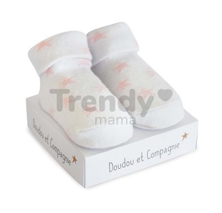 Ponožky pre bábätko Birth Socks Doudou et Compagnie ružové s jemným vzorom od 0-6 mes