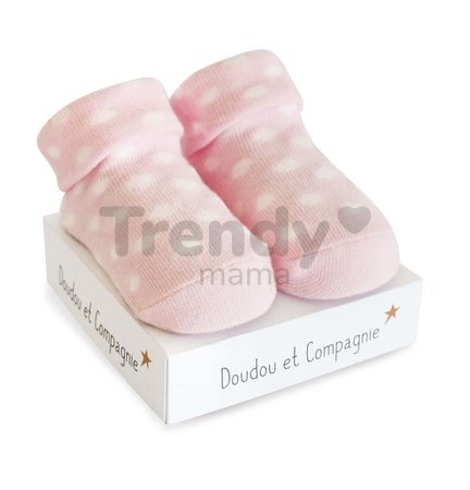 Ponožky pre bábätko Birth Socks Doudou et Compagnie ružové s jemným vzorom od 0-6 mes