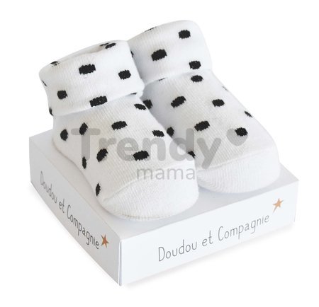 Ponožky pre bábätko Birth Socks Doudou et Compagnie sivé s jemným vzorom od 0-6 mes