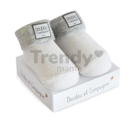 Ponožky pre bábätko Birth Socks Doudou et Compagnie sivé s jemným vzorom od 0-6 mes