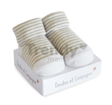 Ponožky pre bábätko Birth Socks Doudou et Compagnie sivé s jemným vzorom od 0-6 mes