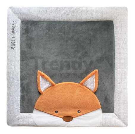 Textilná podložka na hranie s líškou Park Mat Fox Doudou et Compagnie sivá 100*100 cm od 0 mes DC3716