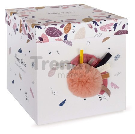 Plyšový zajačik Bunny Happy Boho Doudou et Compagnie biely 25 cm v darčekovom balení od 0 mes