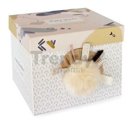 Plyšový zajačik Happy Wild Doudou et Compagnie biely 25 cm v darčekovom balení od 0 mes