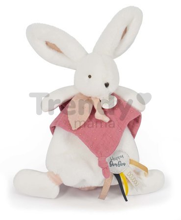 Plyšový zajíček Bunny Happy Boho Doudou et Compagnie růžový 25 cm v dárkovém balení od 0 měsíců