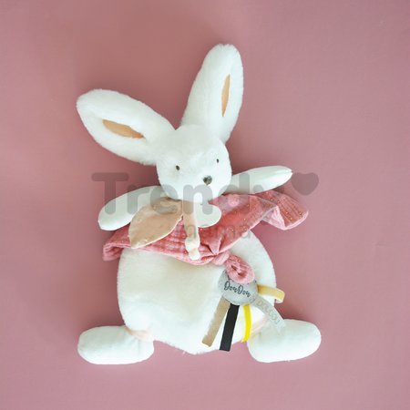 Plyšový zajačik Bunny Happy Boho Doudou et Compagnie ružový 25 cm v darčekovom balení od 0 mes