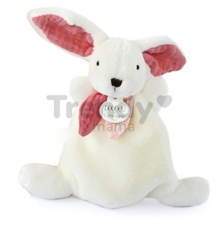 Plyšový zajačik Bunny Happy Boho Doudou et Compagnie biely 17 cm v darčekovom balení od 0 mes