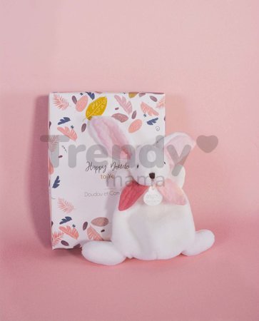 Plyšový zajačik Bunny Happy Boho Doudou et Compagnie biely 17 cm v darčekovom balení od 0 mes