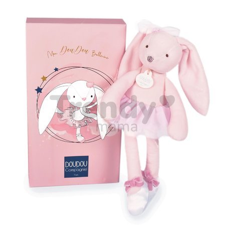 Plyšová bábika zajačik Bunny My Doudou Ballerine Doudou et Compagnie ružová 30 cm v darčekovom balení od 0 mes