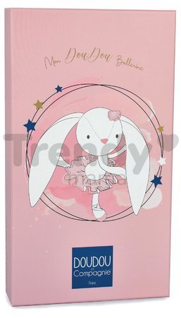 Plyšová bábika zajačik Bunny My Doudou Ballerine Doudou et Compagnie ružová 30 cm v darčekovom balení od 0 mes