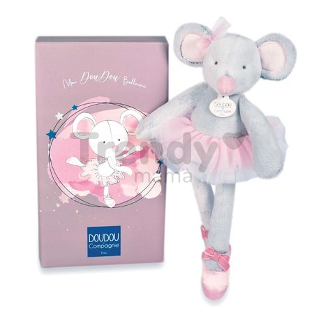 Plyšová bábika myška Mouse My Doudou Ballerine Doudou et Compagnie ružová 30 cm v darčekovom balení od 0 mes