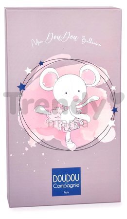 Plyšová bábika myška Mouse My Doudou Ballerine Doudou et Compagnie ružová 30 cm v darčekovom balení od 0 mes