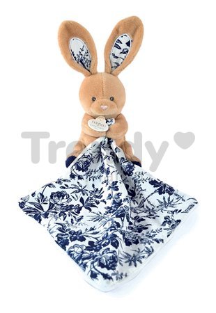 Plyšový zajačik na maznanie Bunny Navy Boh'aime Doudou et Compagnie modrý 12 cm v darčekovom balení od 0 mes