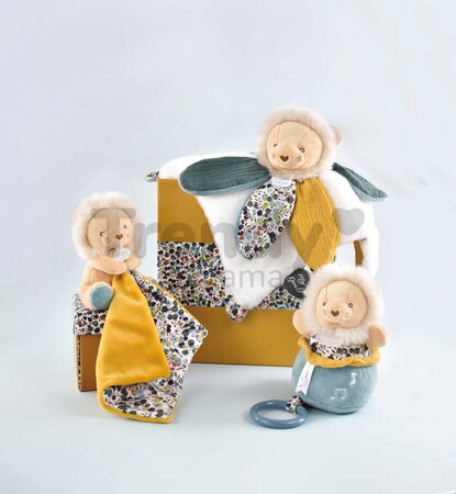 Plüss oroszlán dédelgetéshez Lion Doudou Petal Boh'aime Doudou et Compagnie sárga 27 cm ajándékcsomagolásban 0 hó-tól