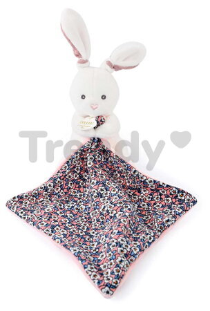 Plüss nyuszi kendővel dédelgetéshez Bunny Plush with Comforter Boh'aime Doudou et Compagnie ajándékcsomagolásban rózsaszín 12 cm 0 hó-tól