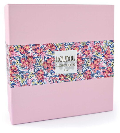 Plüss őzike dédelgetéshez Deer Boh'aime Doudou Petal Doudou et Compagnie rózsaszín 27 cm ajándékcsomagolásban 0 hó-tól