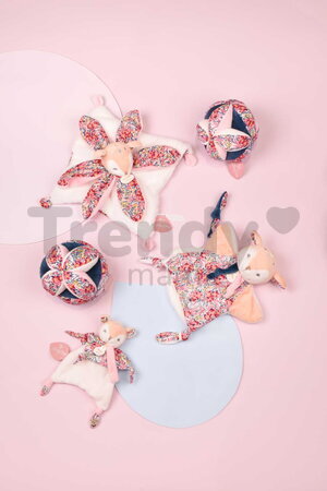 Plyšový jelenček s klipom na cumlík Dummy Holder Deer Boh'aime Doudou et Compagnie v darčekovom balení ružový 20 cm od 0 mes DC4220