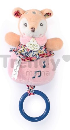 Plyšový jelenček s melódiou Music Box Boh'aime Doudou et Compagnie ružový 14 cm v darčekovom balení od 0 mes