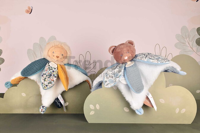 Plüss oroszlán dédelgetéshez Lion Doudou Petal Boh'aime Doudou et Compagnie sárga 27 cm ajándékcsomagolásban 0 hó-tól