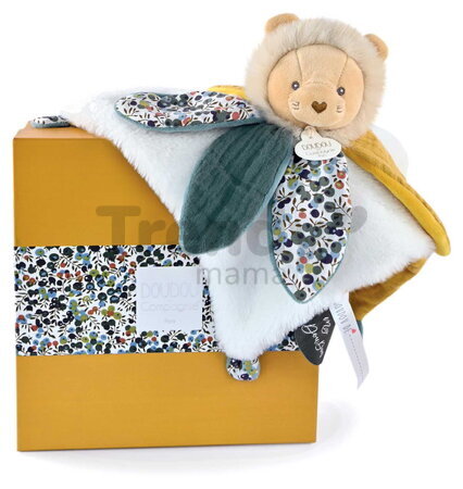 Plüss oroszlán dédelgetéshez Lion Doudou Petal Boh'aime Doudou et Compagnie sárga 27 cm ajándékcsomagolásban 0 hó-tól