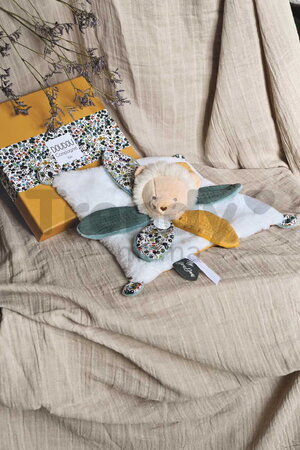 Plüss oroszlán dédelgetéshez Lion Doudou Petal Boh'aime Doudou et Compagnie sárga 27 cm ajándékcsomagolásban 0 hó-tól