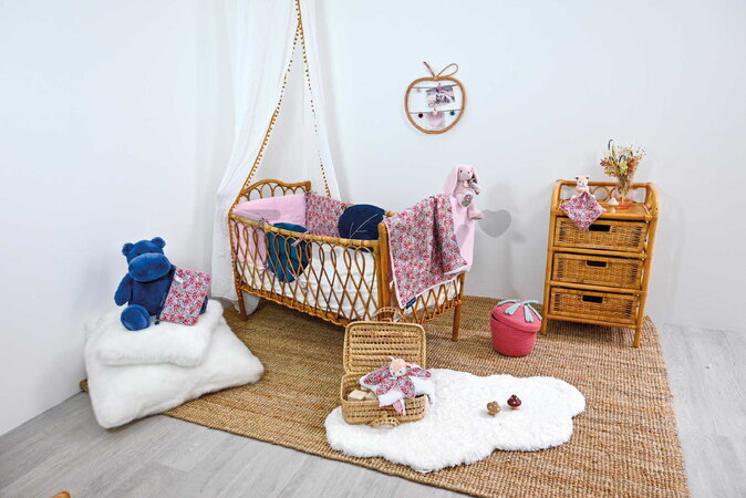 Plyšový obal na zdravotnú dokumentáciu dieťaťa Deer Boh'aime Protection of Health Book Doudou et Compagnie ružový 22 cm od 0 mes DC4035