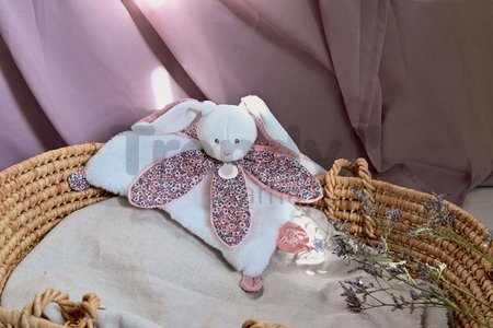 Plyšový zajačik na maznanie Doudou Petal Boh'aime Doudou et Compagnie ružový 27 cm v darčekovom balení od 0 mes