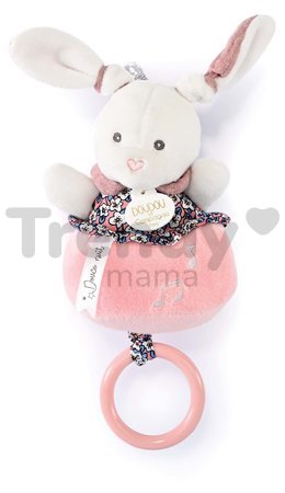 Plyšový zajačik s melódiou Music Box Boh'aime Doudou et Compagnie ružový 14 cm v darčekovom balení od 0 mes
