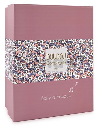 Plyšový zajačik s melódiou Music Box Boh'aime Doudou et Compagnie ružový 14 cm v darčekovom balení od 0 mes