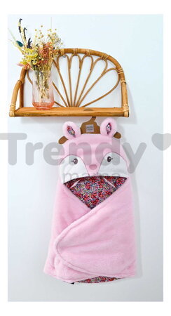Plyšová zavinovačka pre bábätká Baby Nest Deer Boh'aime Doudou et Compagnie ružová 70 cm od 0 mes DC4031