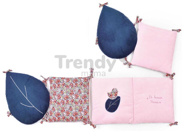 Mantinel do postieľky Deer Boh'aime Cot Bumper Doudou et Compagnie ružový 180*130 cm od 0 mes DC4033