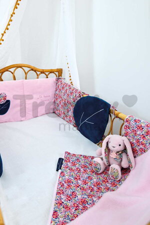 Mantinel do postieľky Deer Boh'aime Cot Bumper Doudou et Compagnie ružový 180*130 cm od 0 mes DC4033