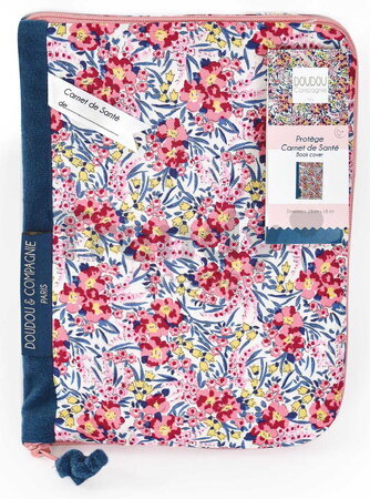 Plyšový obal na zdravotnú dokumentáciu dieťaťa Deer Boh'aime Protection of Health Book Doudou et Compagnie ružový 22 cm od 0 mes DC4035
