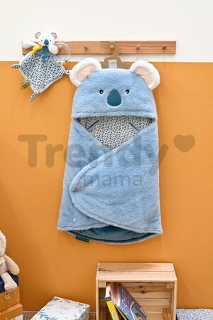 Plyšová zavinovačka pre bábätká Yoca le Koala Baby Nest Doudou et Compagnie modrá 70 cm od 0 mes DC4037