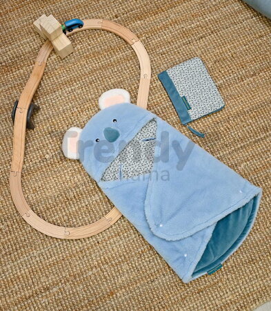 Plyšový obal na zdravotnú dokumentáciu dieťaťa Yoca le Koala Protection of Health Book Doudou et Compagnie modrý 22 cm od 0 mes DC4040