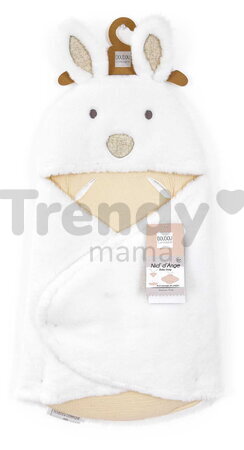 Plyšová zavinovačka pre bábätká Happy Wild Baby Nest Doudou et Compagnie biela 70 cm od 0 mes DC4041