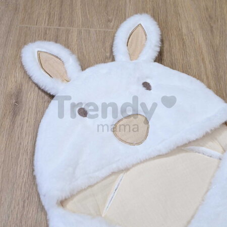 Plyšová zavinovačka pre bábätká Happy Wild Baby Nest Doudou et Compagnie biela 70 cm od 0 mes DC4041