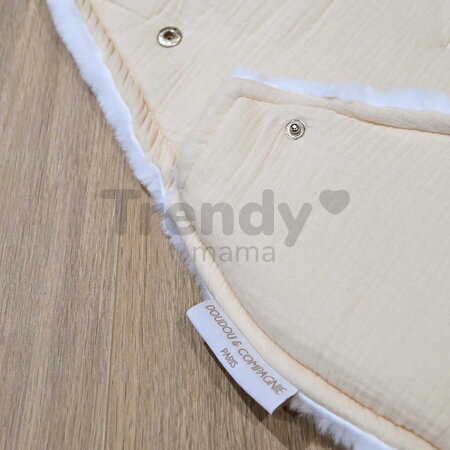 Plyšová zavinovačka pre bábätká Happy Wild Baby Nest Doudou et Compagnie biela 70 cm od 0 mes DC4041
