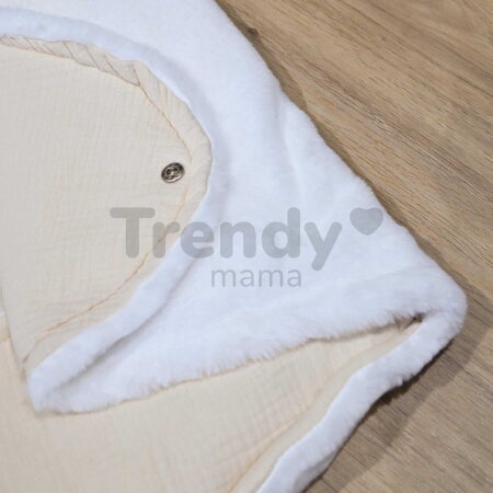 Plyšová zavinovačka pre bábätká Happy Wild Baby Nest Doudou et Compagnie biela 70 cm od 0 mes DC4041