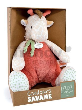 Plyšová žirafa Couleurs Savane Doudou et Compagnie červená 30 cm od 0 mes