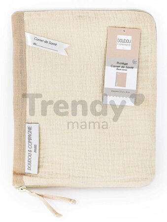 Plyšový obal na zdravotnú dokumentáciu dieťaťa Happy Wild Protection of Health Book Doudou et Compagnie béžový 22 cm od 0 mes DC4122