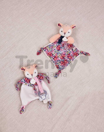 Plyšový jelenček s hrkálkou Rattle Deer Boh'aime Doudou et Compagnie v darčekovom balení ružový 22 cm od 0 mes DC4221