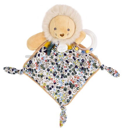 Plüss oroszlán dédelgetéshez csörgővel Lion Rattle Boh'aime Doudou et Compagnie ajándékcsomagolásban sárga 22 cm 0 hó-tól