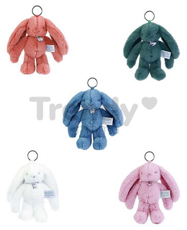 Plyšový zajačik prívesok na kľúče Bunny Keyring Doudou et Compagnie viac farieb 18 cm od 24 mes DC4295