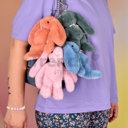 Plyšový zajačik prívesok na kľúče Bunny Keyring Doudou et Compagnie viac farieb 18 cm od 24 mes DC4295