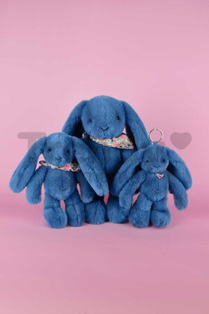 Plyšový zajko Fleurette the Bunny Blue Doudou et Compagnie modrý 35 cm od 0 mes